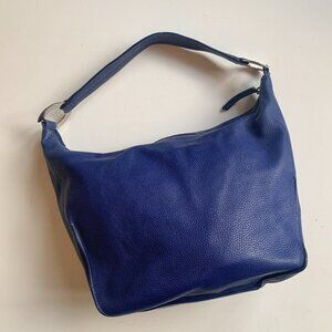 S O L D   FURLA Hobo Bag style Purse in Royal Indigo Blue w/ Silver Hardware